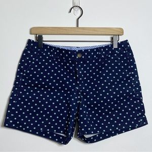 Merona Navy Aqua Polka Dot Twill Shorts Size 6